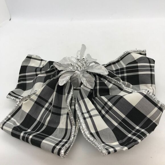 Bow Hair Barrette Watch Plaid Black White Hair Accessory main image 10